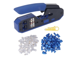 Kit De Herramientas De Crimpado Rj45 Con Alicates, 50 Conectores 8p8c Y Pelacables Para Cat5, Cat5e Y Cat6.
