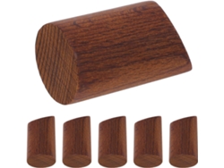 Juego De 6 Ganchos De Pared Rústicos De Nogal, Perchas De Pared De Madera Natural, Toalleros Y