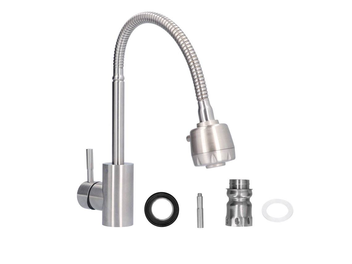 Grifo universal de acero inoxidable con control de agua caliente y fría y 2 velocidades