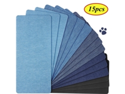 Juego de 15 parches termoadhesivos: parches de tela multicolor para reparar prendas