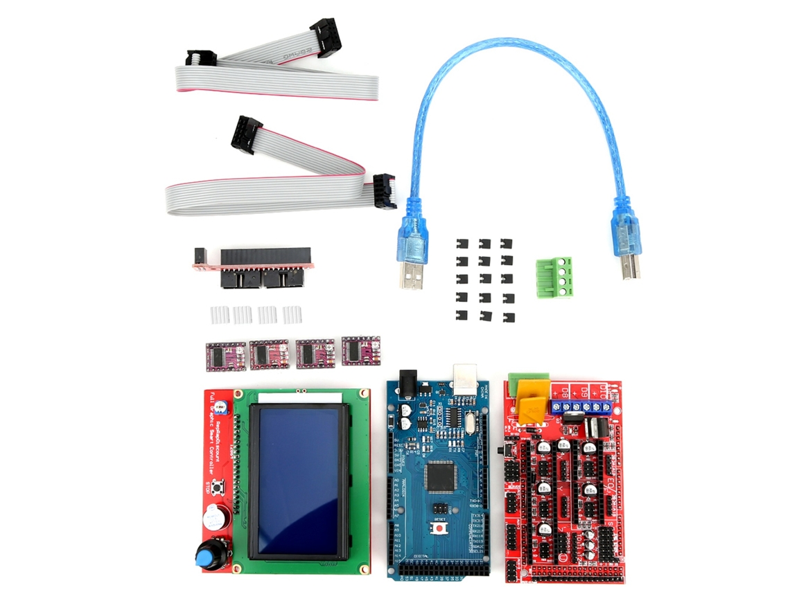 Kit De Controlador Para Impresora 3d Ramps Mega 2560 R3 Con Controlador 8825 Y Pantalla 12864