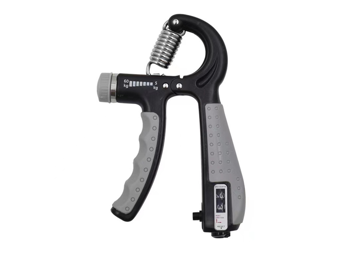 Fortalecedor de agarre de mano con contrapeso de 5 a 60 kg, fortalecedor de antebrazo, resistencia ajustable, negro y gris Gertiz