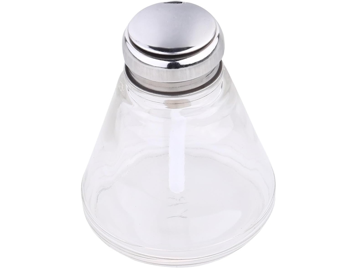 Botella Dispensadora De Vidrio Transparente De 220 Ml Con Tapa Metálica, Envase