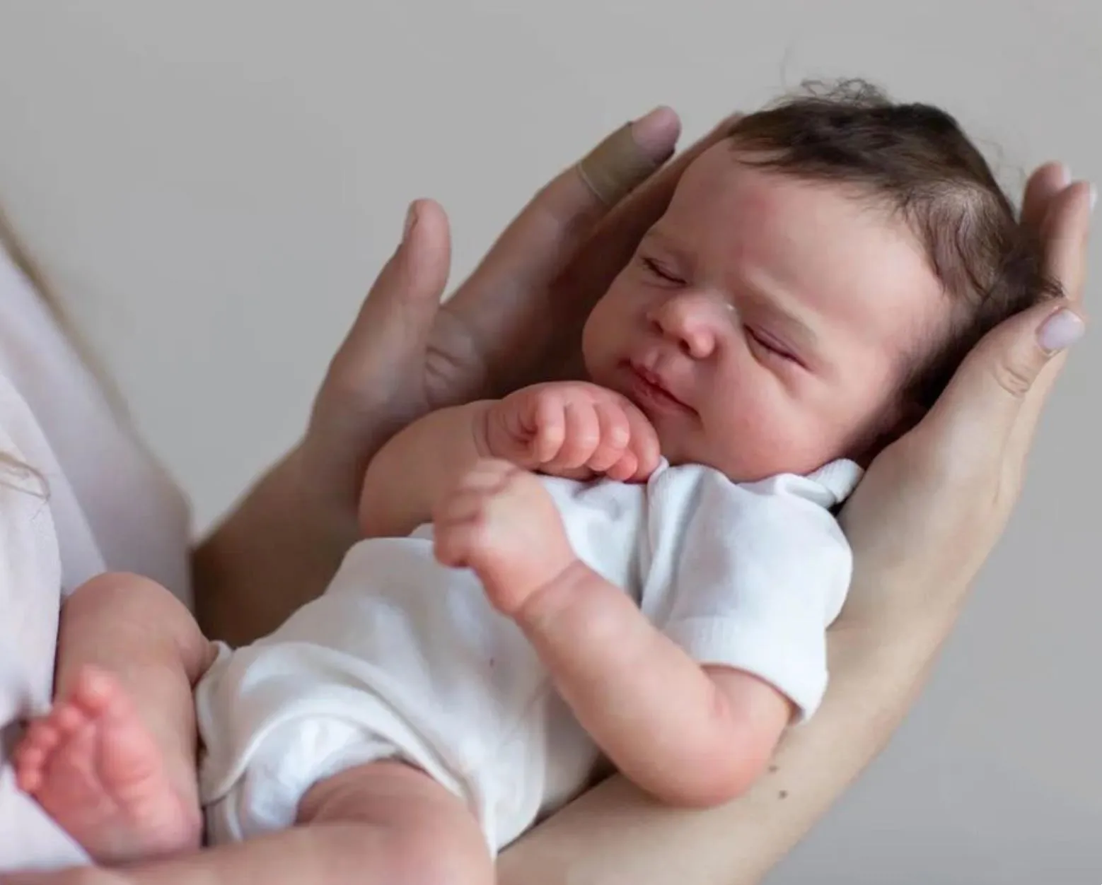 Muñeca realista de silicona MDUG suave de 48 cm para dormir/renacer con piel pintada en 3D