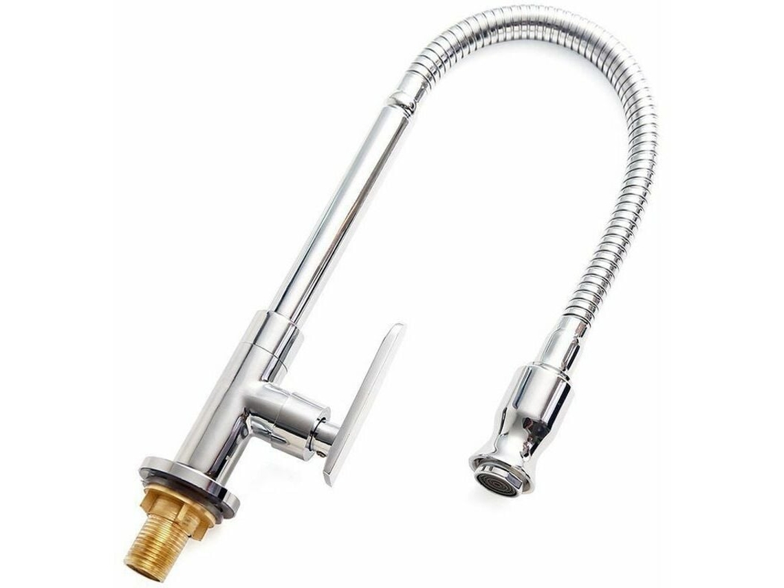 JILLIOPER Grifo de Cocina Exterior con Rotación 360°, Grifo de Agujero Único con Palanca Única para Agua Fría