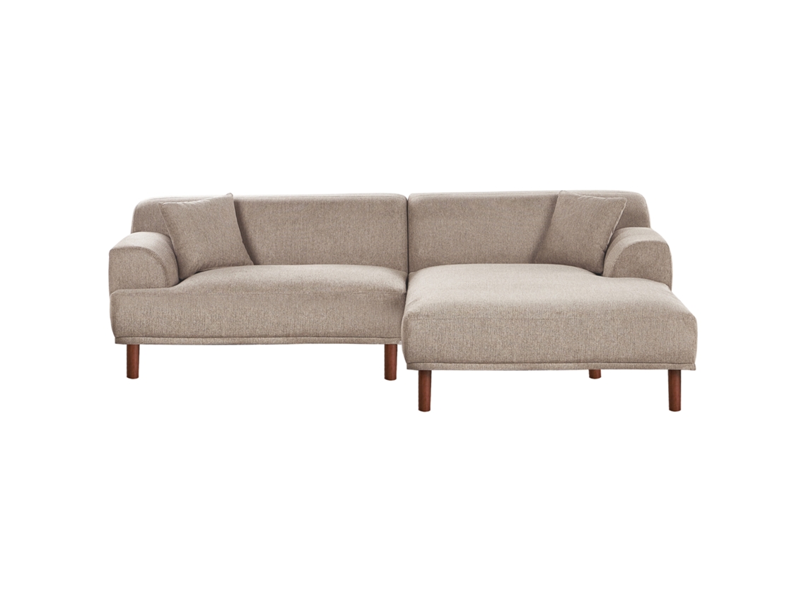 Sofá Esquinero Beliani Holt de Poliéster Crema 241x159x82