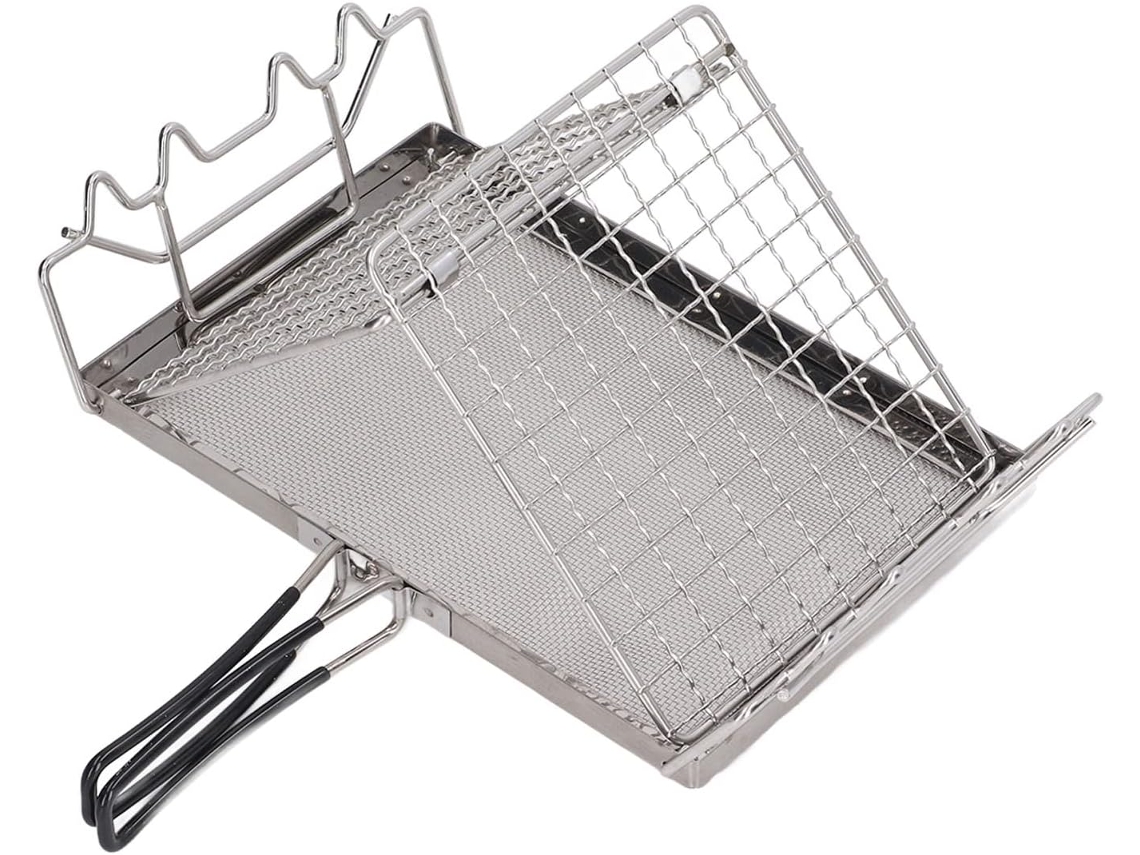 Tostadora De Camping, 25, 4 X 15 Cm, Acero Inoxidable, Portátil, Plegable, Estructura Estable