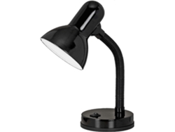 Rebe-lámpara De Mesa De Noche Básica, De Escritorio Y Lectura En Acero Y Plástico Negro, Socket E27