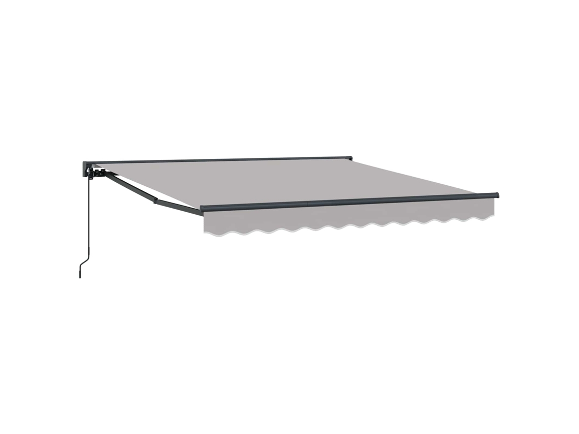 Toldo retráctil gris claro de 350x250 cm, aluminio y tela HARLANV1