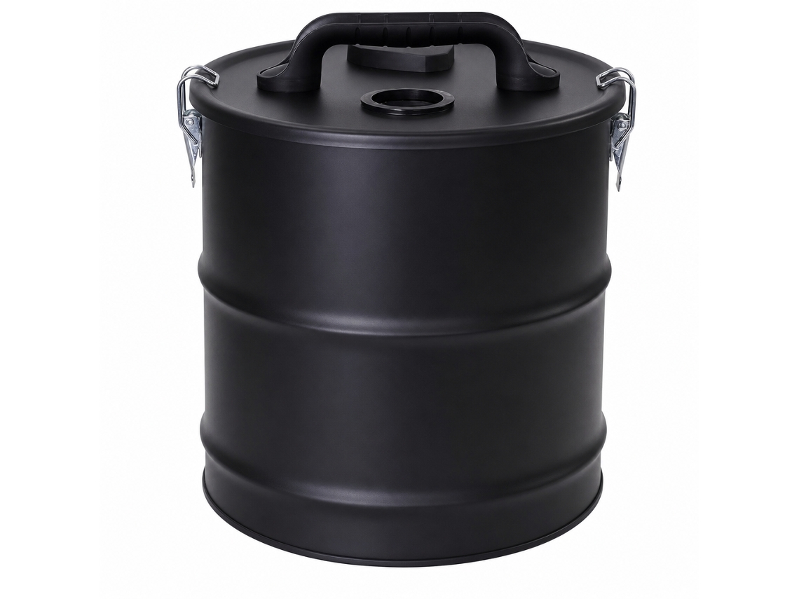 Cubo Colector Polski Metálico Negro 20l Separador Ciclónico Universal Para Aspiradora Y Taller De Carpintería