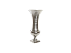 Jarrón de aluminio, copa plateada, 28,5 x 28,5 x 61,5 cm ALEXANDRA HOUSE LIVING