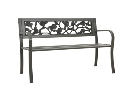 MAISON EXCLUSIVE Banco de jardín de acero gris 125 cm