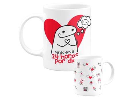 Taza 325ml - Flork - Penso em ti 24h por dia
