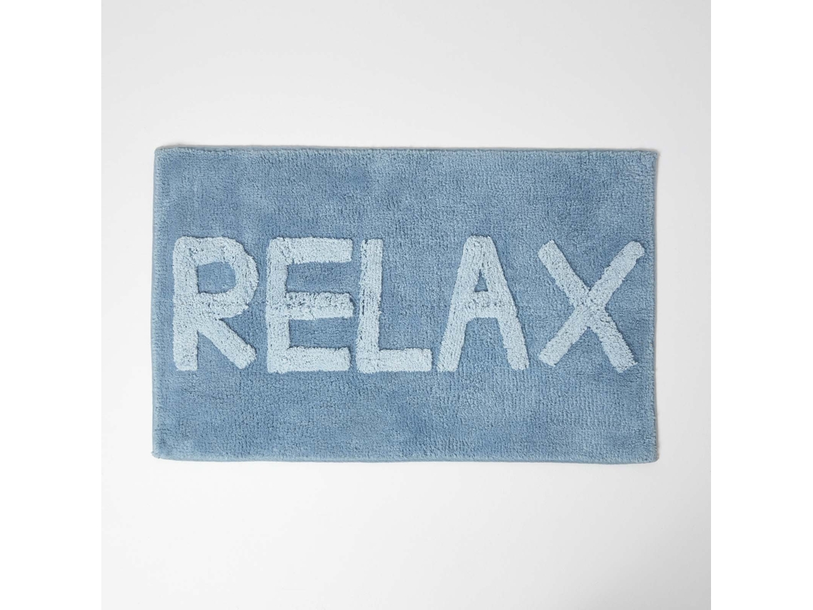 Homescapes Blue Relax Bath Mat 100 Cotton, 50 X 80 Cm