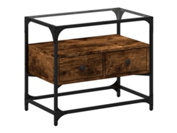 MAISON EXCLUSIVE Mueble de TV con tapa de cristal en derivados de madera de roble ahumado (60x35x51 cm)