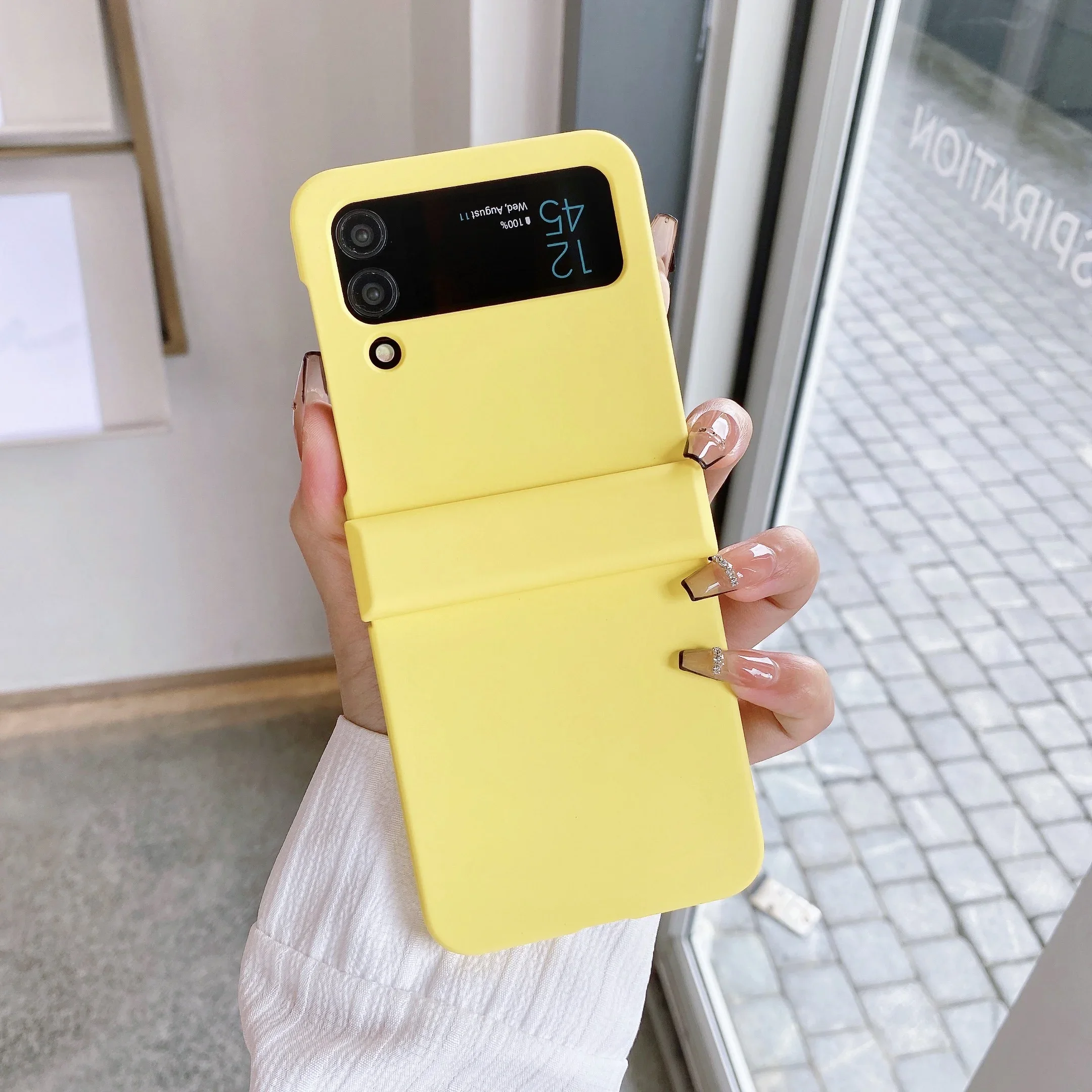 (amarillo, Galaxy Z Flip7) Funda Plegable Ultradelgada Y Rígida Para Teléfono, A Prueba De Golpes, Agradable Al Tacto Y Altamente Protectora.