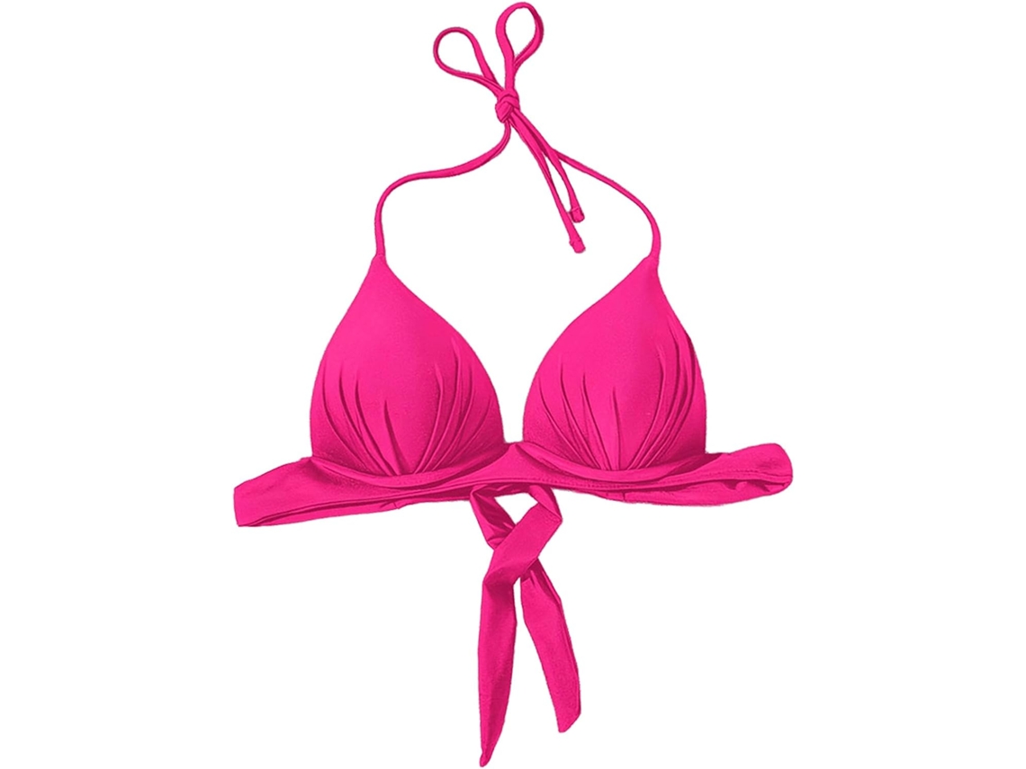 Top De Bikini Con Cuello Halter Para Mujer - Trajes De Baño Con Sujetador Push-up, Color, Ropa De Playa, Traje De Baño