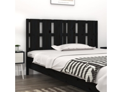 Cabecero De Cama Madera Maciza De Pino Negro 155,5x4x100 Cm