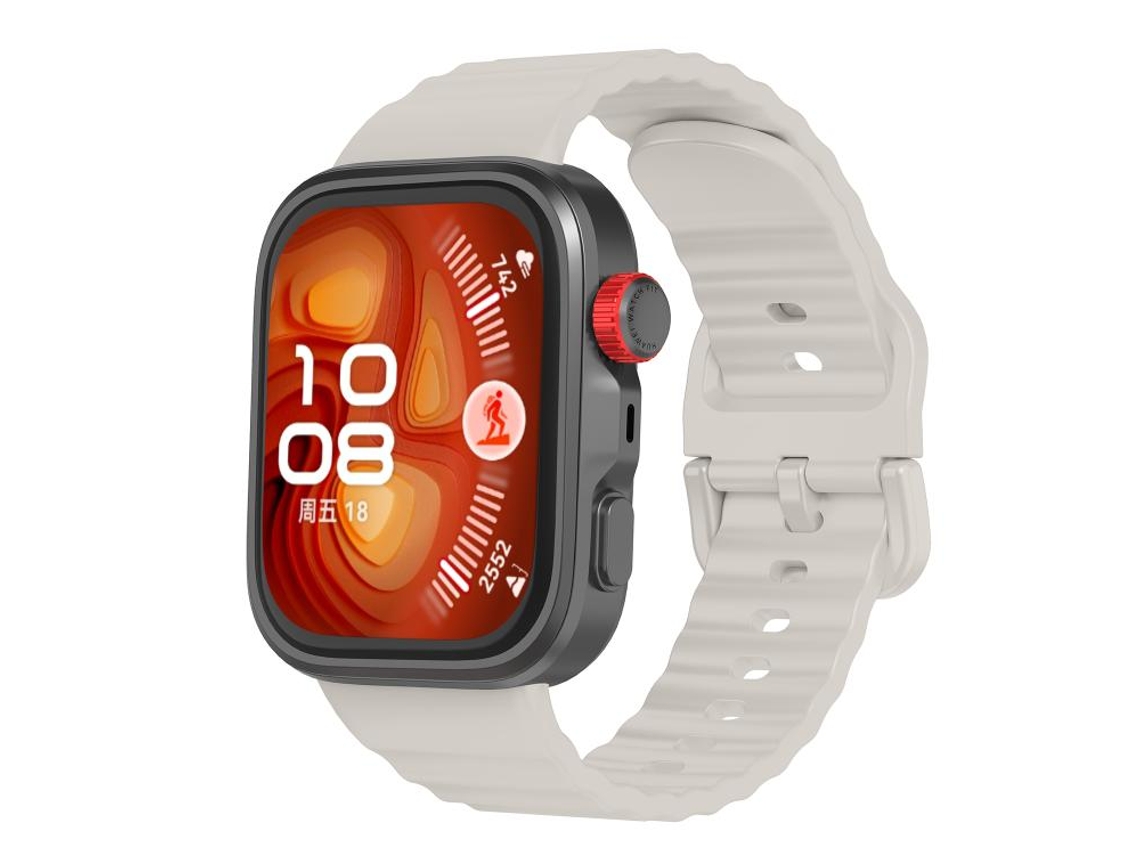 Bracelete Para Huawei Watch Fit 4 Pro / Fit 4 / Fit 3 - Silicone Cor Sólida - Textura Ondulada Starlight