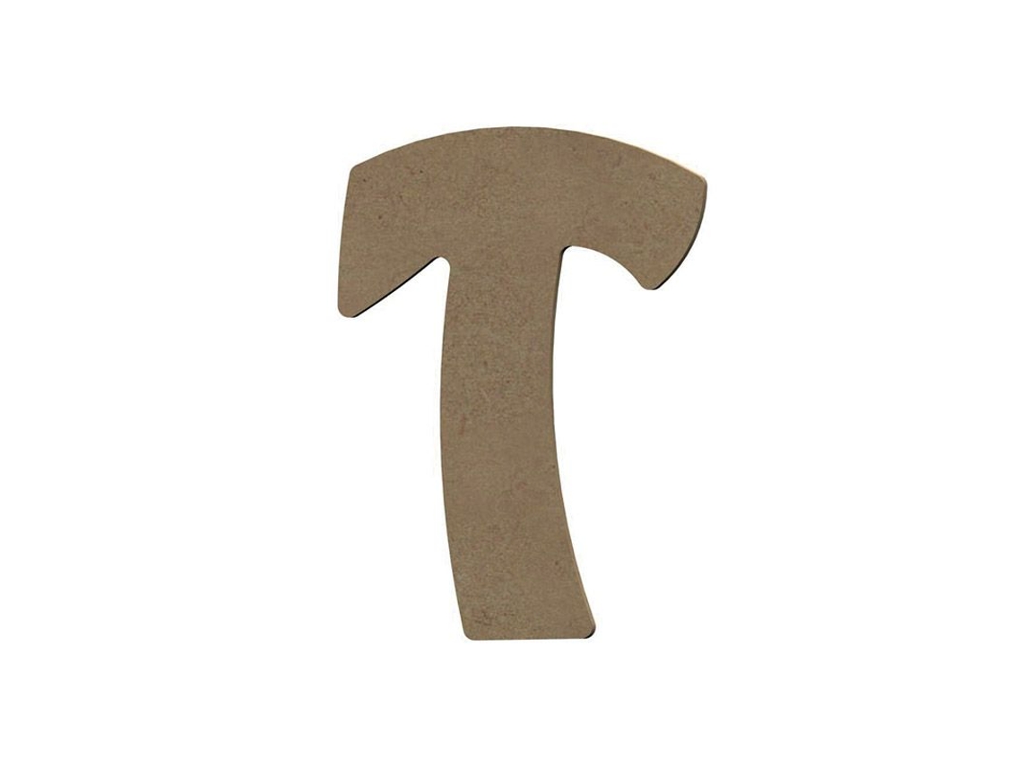 Letra T mayúscula de madera MDF para decoración - 8 cm