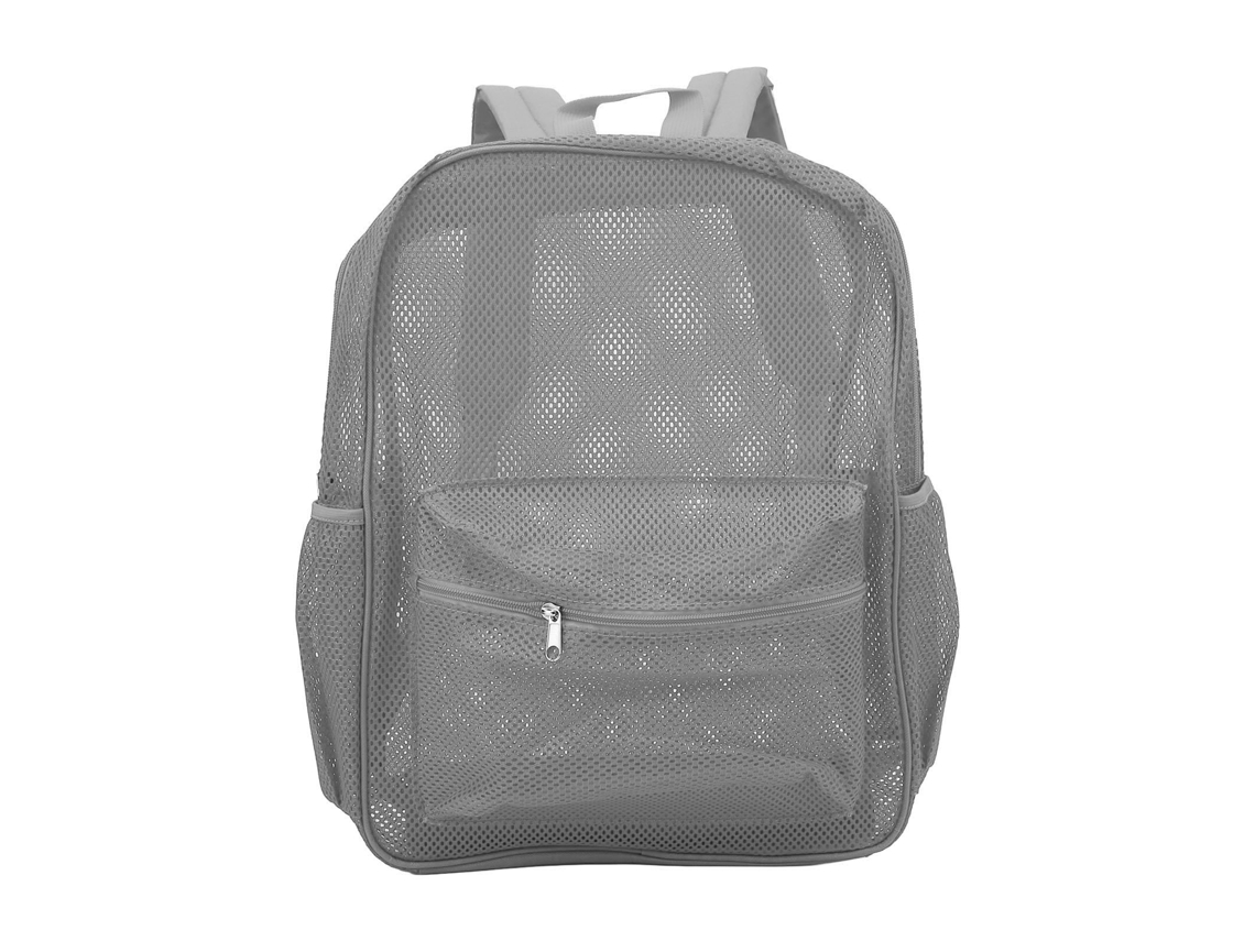 Mochila de malla transparente, ligera y lavable, de gran capacidad - Gris