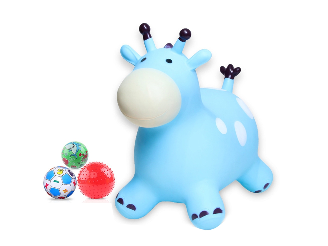 Ats-caballo Hinchable Saltarín Para Niños, Juguete De Animal Montable Con Bonito Rebote, Color Azul, Ideal Para El Hogar