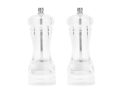 2 Molinillos Manuales De Pimienta Y Sal De Acrílico Transparente Ajustables, Herramienta De Cocina De 5 Pulgadas.