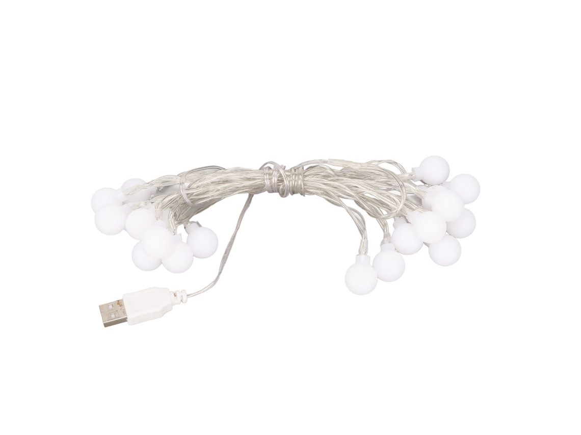 Guirnalda De Luces Led Usb Impermeables Con Forma De Bola, 3 M/9,8 Pies, 20 Led Blancos Cálidos Para Decoración.