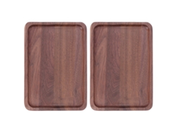2 Piezas De Bandeja De Madera De Nogal Para Servir Comida Y Frutas. Accesorios De Cocina.