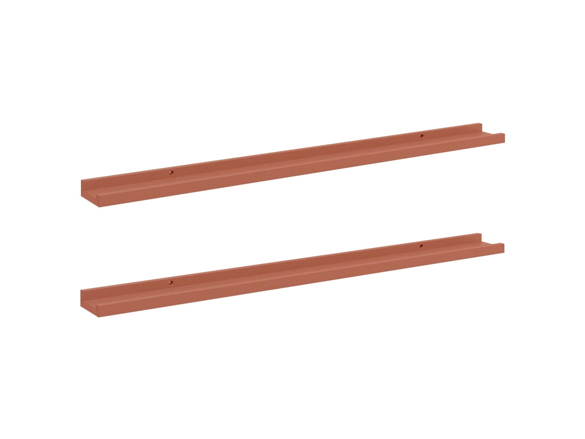 Juego de 2 estantes de pared, rojo, 100 x 9 x 3 cm, MAISON EXCLUSIVE