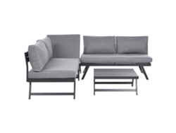Conjunto de jardín esquinero 5 plazas de metal gris BELIANI Coccorino