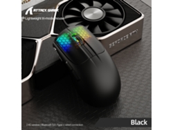 Ratón inalámbrico Bluetooth, tres modos, 4000 DPI, RGB óptico Mdug (negro)