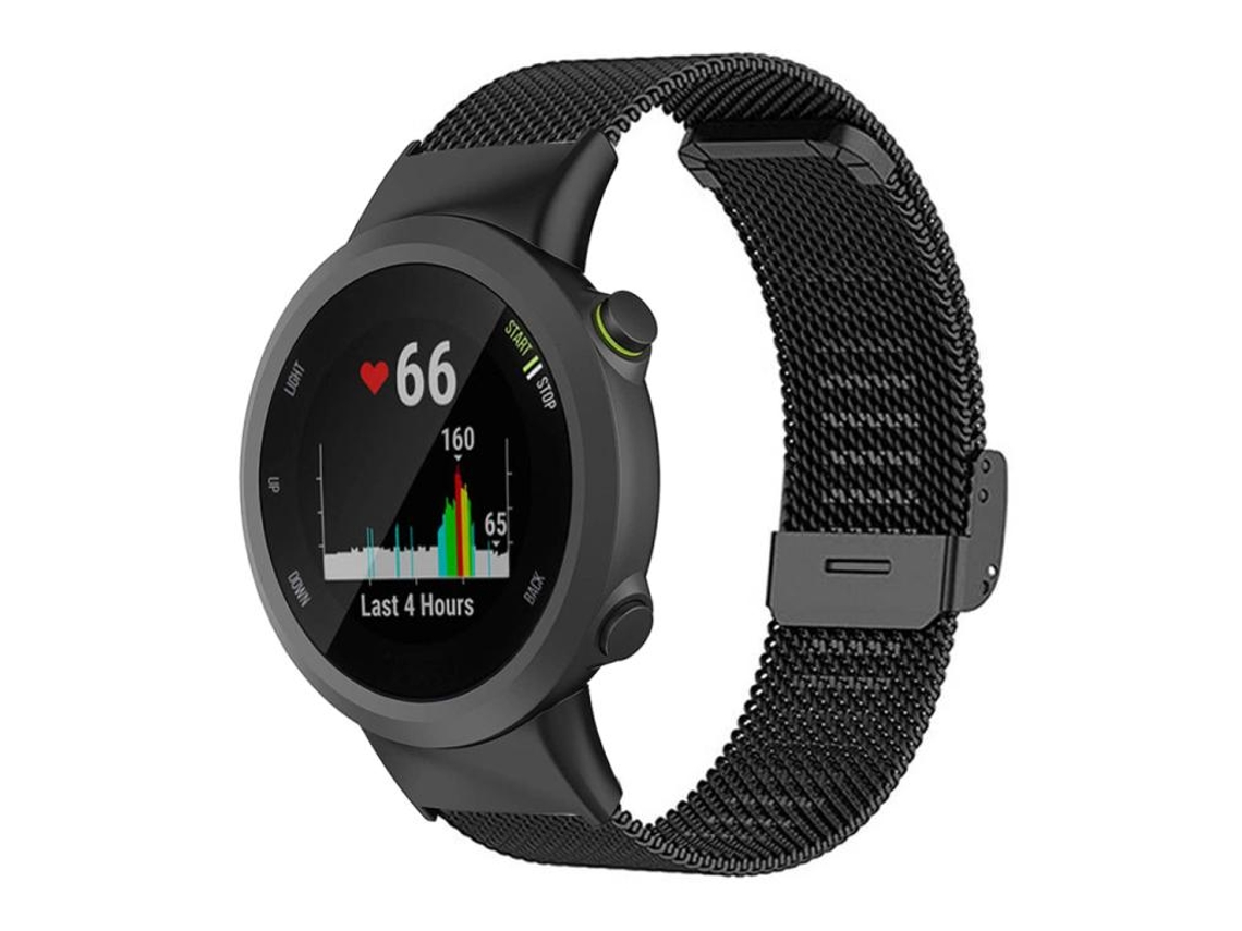 Bracelete Para Garmin Forerunner 45 / 45s / Swim 2 - Metal Milanês (18mm) Preta