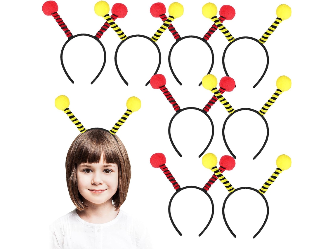 Conjunto De 10 Diademas Con Antenas De Abeja Amarillas Y Rojas, Accesorios Para Disfraces