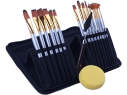 Juego De 15 Pinceles Para Pintura Acrílica Y Al Óleo, Con Estuche De Almacenamiento Para Artistas.