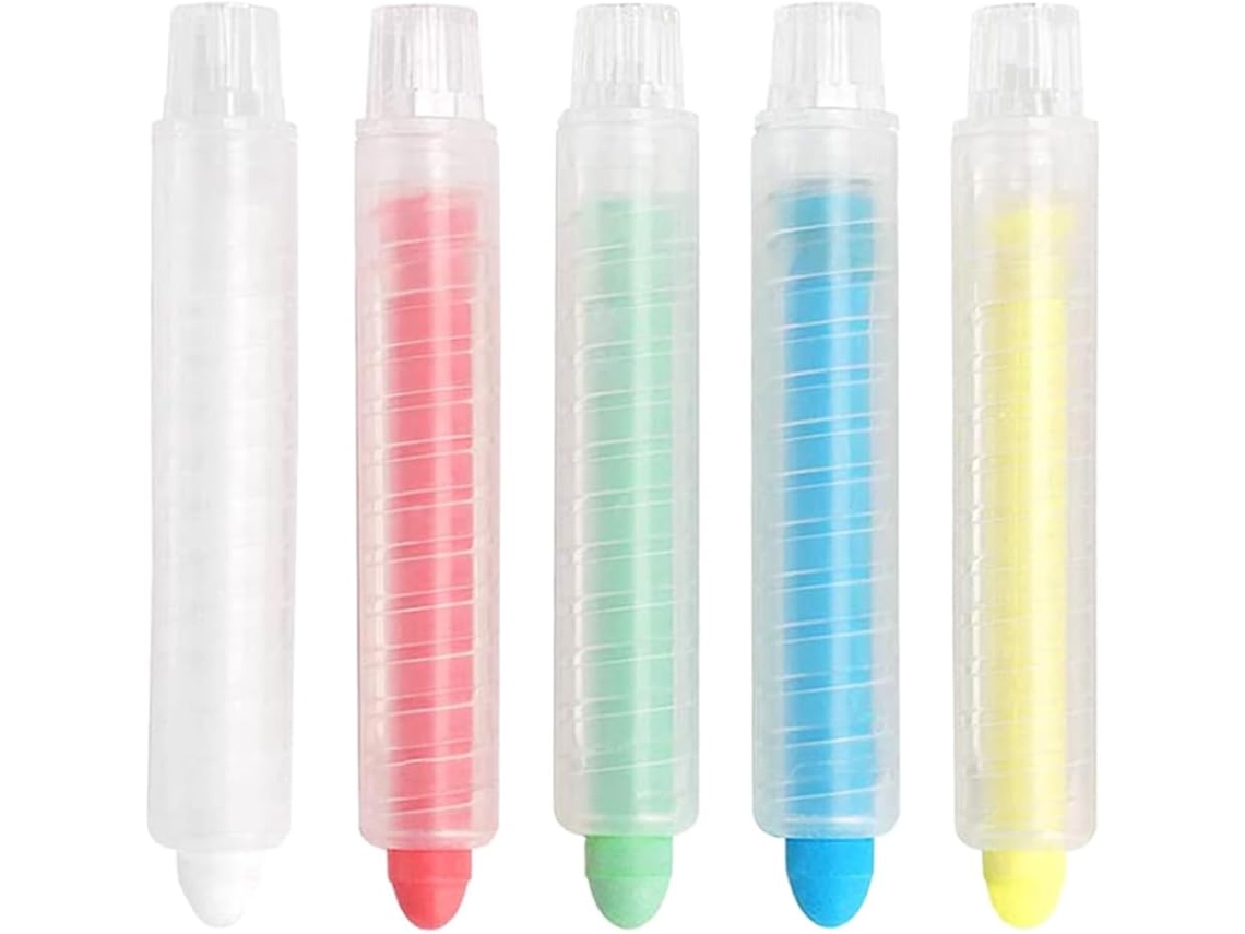Juego De 5 Tizas Solubles En Agua Con Agarre Cómodo Y Soporte Para Tizas.