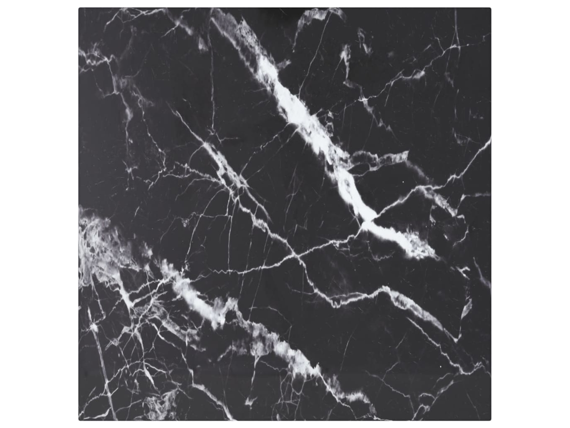Tablero Mesa Diseño Mármol Vidrio Templado Negro 50x50 Cm 6 Mm