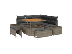 Maison Exclusive - Conjunto De Sofás De Jardín Con Cojín 8 Pcs Gris Poliratán