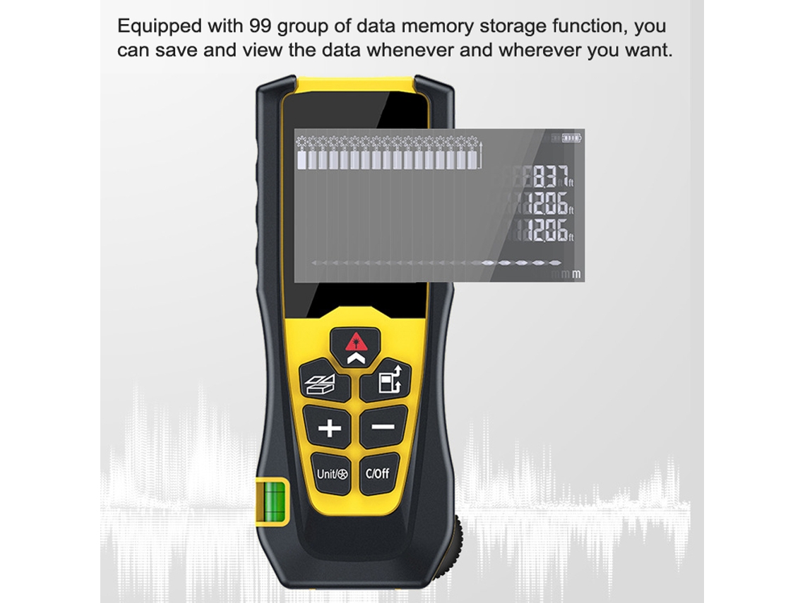 Rangefinder laser portátil multifuncional 50m/70m/100m com display LCD, IP54