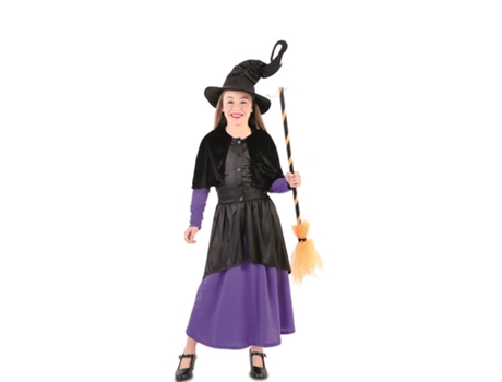 Disfraz de Niña EUROCARNAVALES Bruja Morado Glamour (10-12 años)
