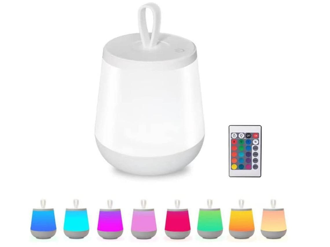 Lámpara de noche LED con 24 colores de iluminación, luz nocturna táctil con control remoto para habitación infantil, Facpoet