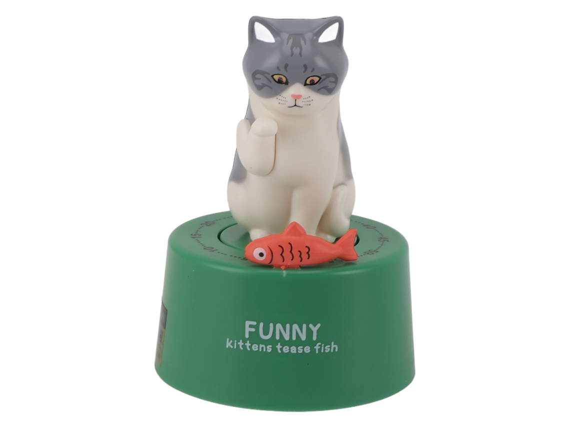Temporizador De Cocina Mecánico Con Base Magnética, Adorable Forma De Gato, 60 Minutos.