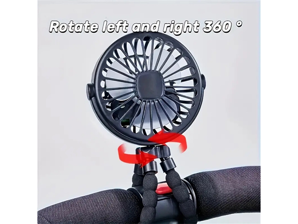 Ventilador portátil compacto Octopus Dorschetch con luz nocturna de 500 mAh y accesorios
