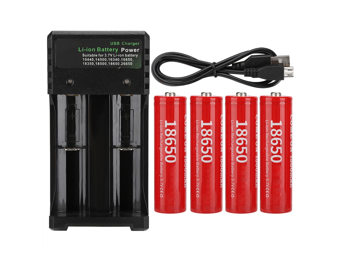 Batería de litio 18650 (1500 mAh x 4 cargadores dobles)