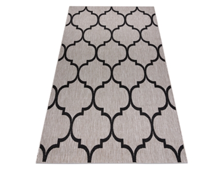 Alfombra de Cuerda Sisal Floorlux 20608 Espaldera Marroquí Plateado/Negro (120 x 170 cm)