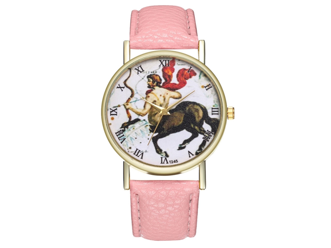 Reloj Centaurus Standard Rosa De Cuarzo Con Correa De Cuero, Estilo Sencillo, Universal, Para Estudiantes.