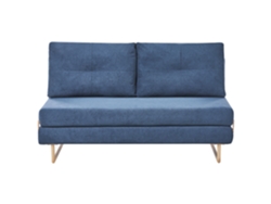 Sofá Beliani Jerslev para 3 personas en tela azul, 150 x 193 cm