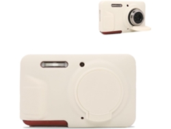 Funda de silicona para Kodak Pixpro Fz55 con tapa de lente extraíble, blanco lechoso GERTIZ