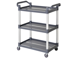 Carrito de cocina de 3 niveles con cesta y estantes, 49,5 x 32,5 x 82,5 cm, blanco y madera, ZENCORE SERVICES