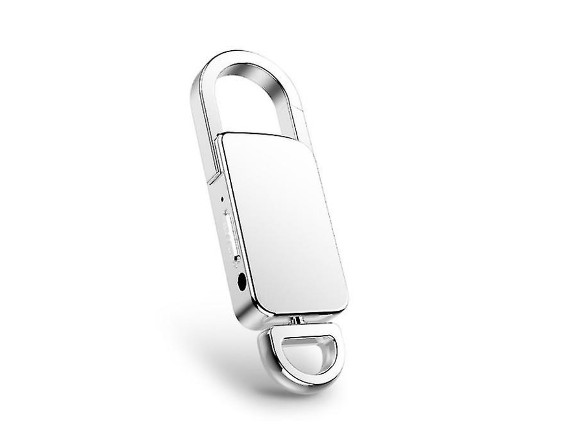 Grabadora de voz con llavero, grabadora de audio con 750 horas de grabación para entrevistas y conferencias, 32 GB, Yizhood (blanco)